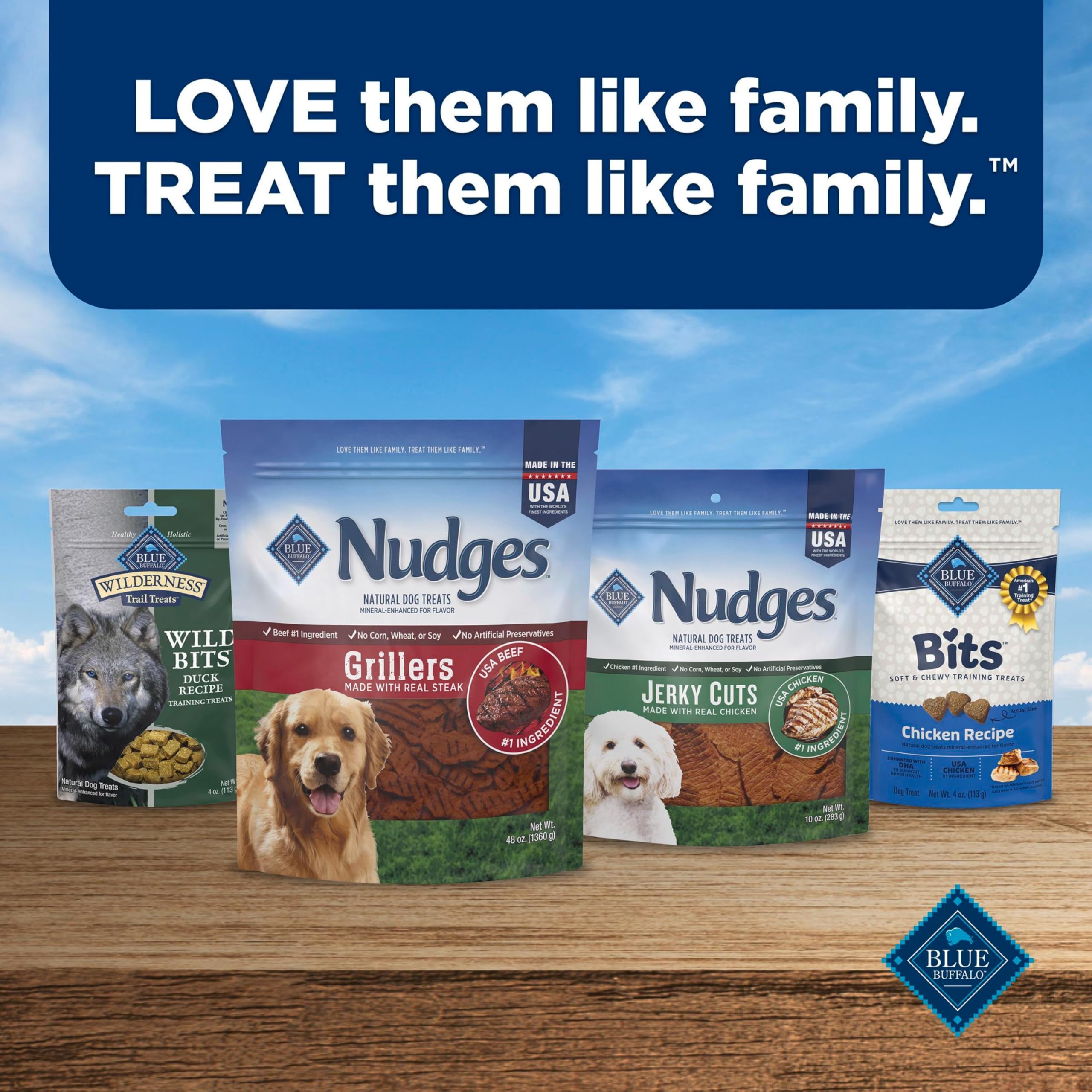 Blue Buffalo Nudges Grillers, recompensa sabrosa para paseos y juegos.