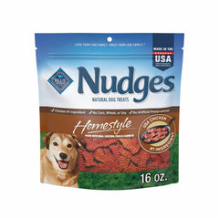 Blue Buffalo Nudges Homestyle dans un sac 16oz, récompense savoureuse pour chien.