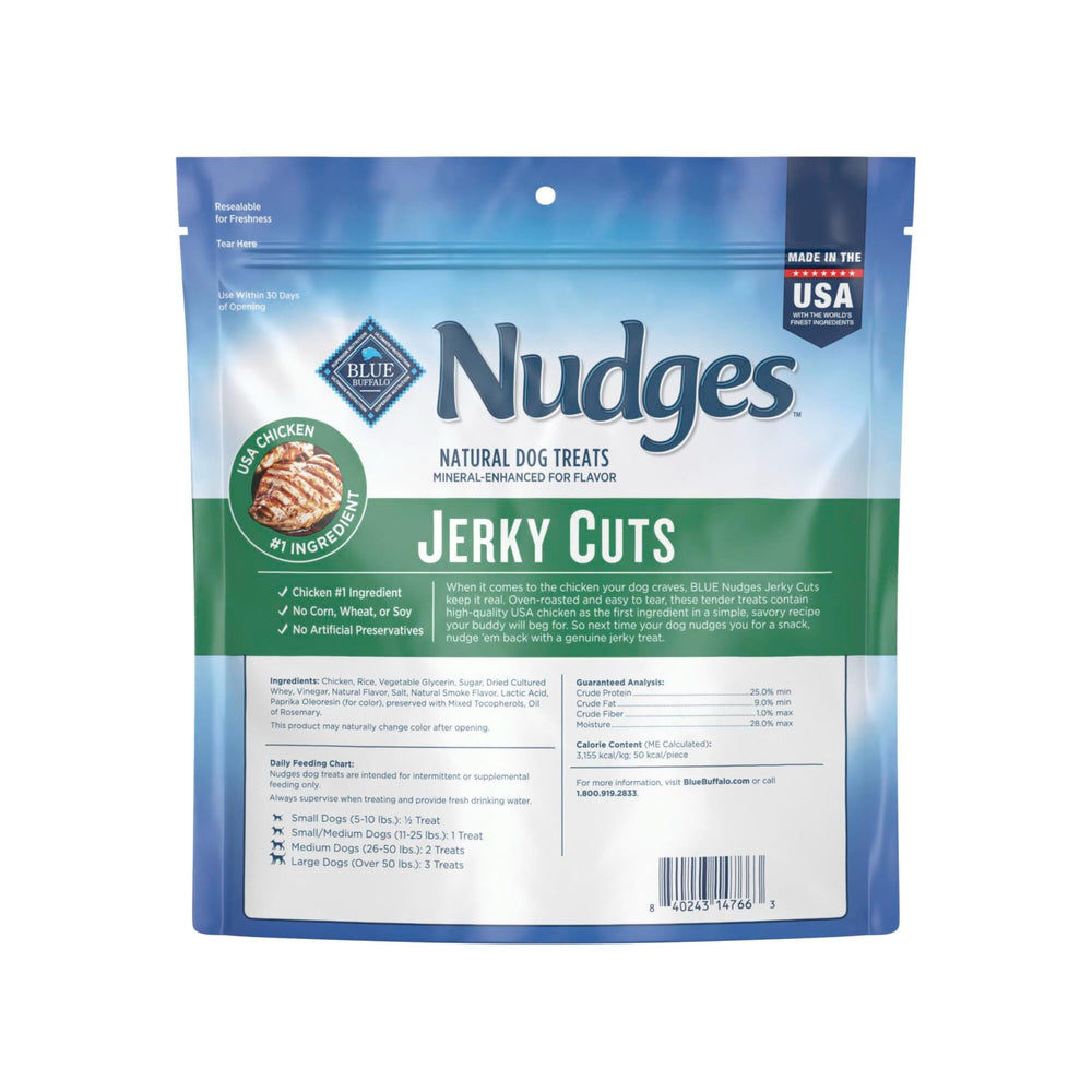 Blue Buffalo Nudges Jerky: fabrication aux États‑Unis pour des ingrédients naturels