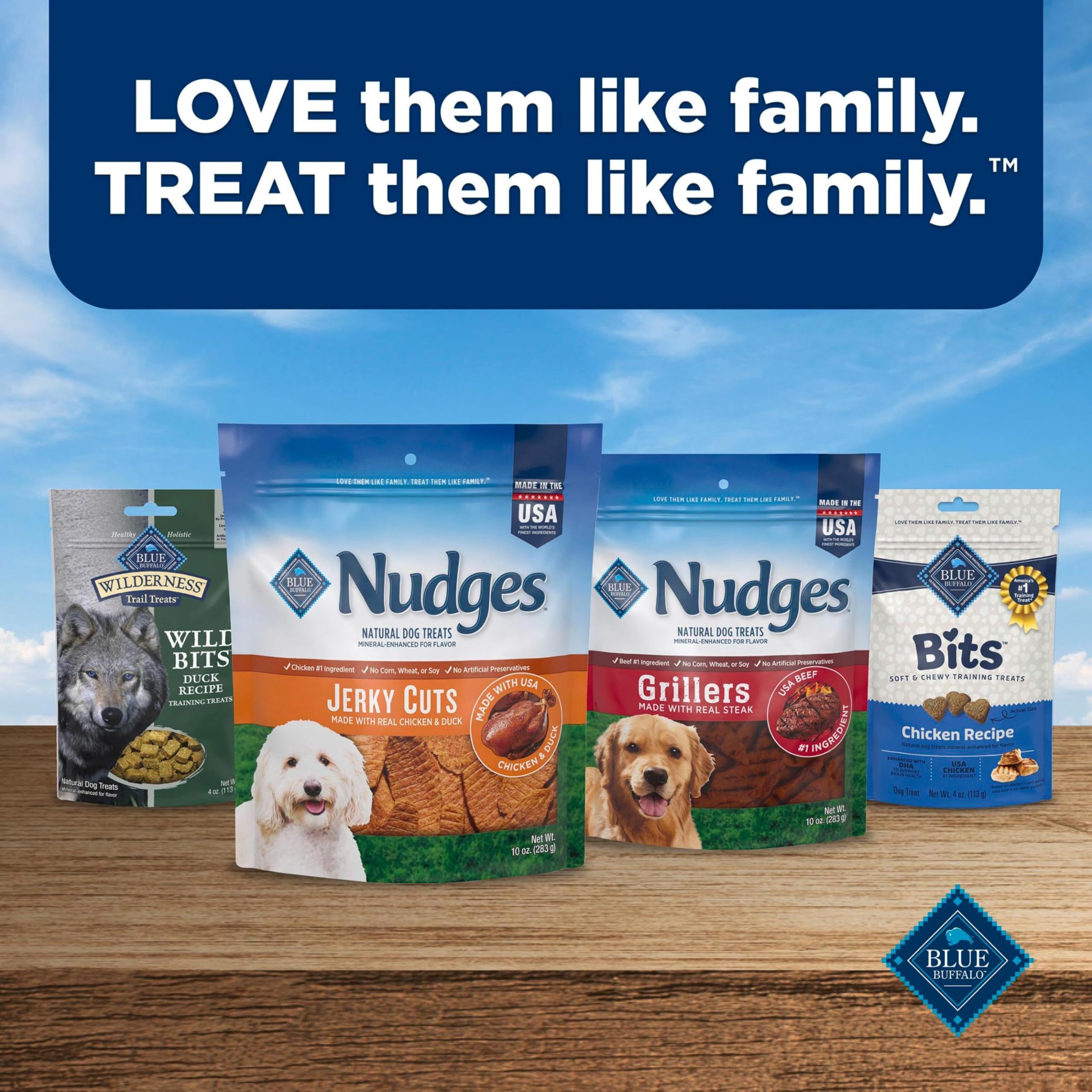 Blue Buffalo Nudges: paquete de 10 onzas, snack práctico