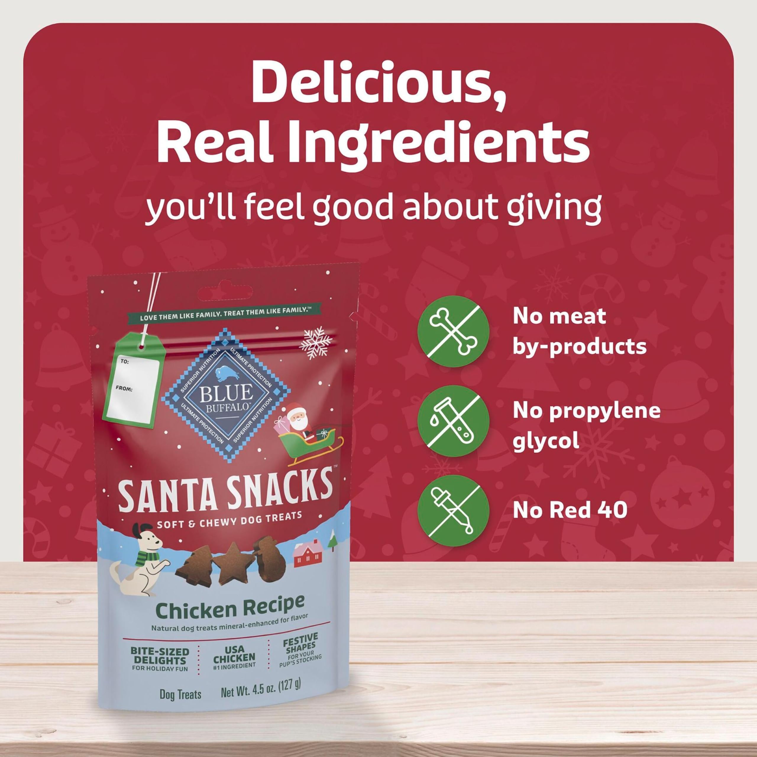 Blue Buffalo Santa Snacks, edición limitada con sabor navideño.