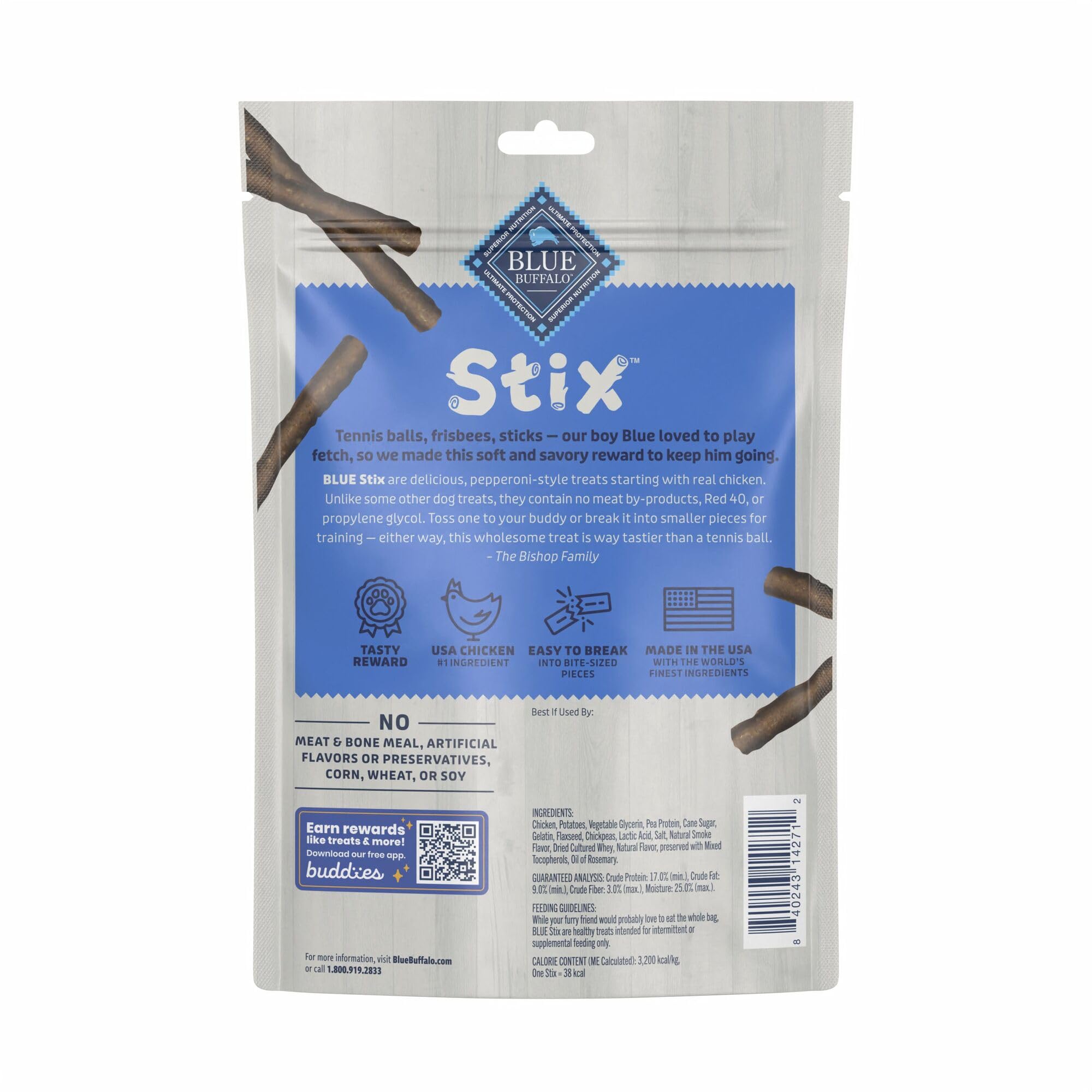 Blue Buffalo Stix, textura suave y humeda para premiar perros