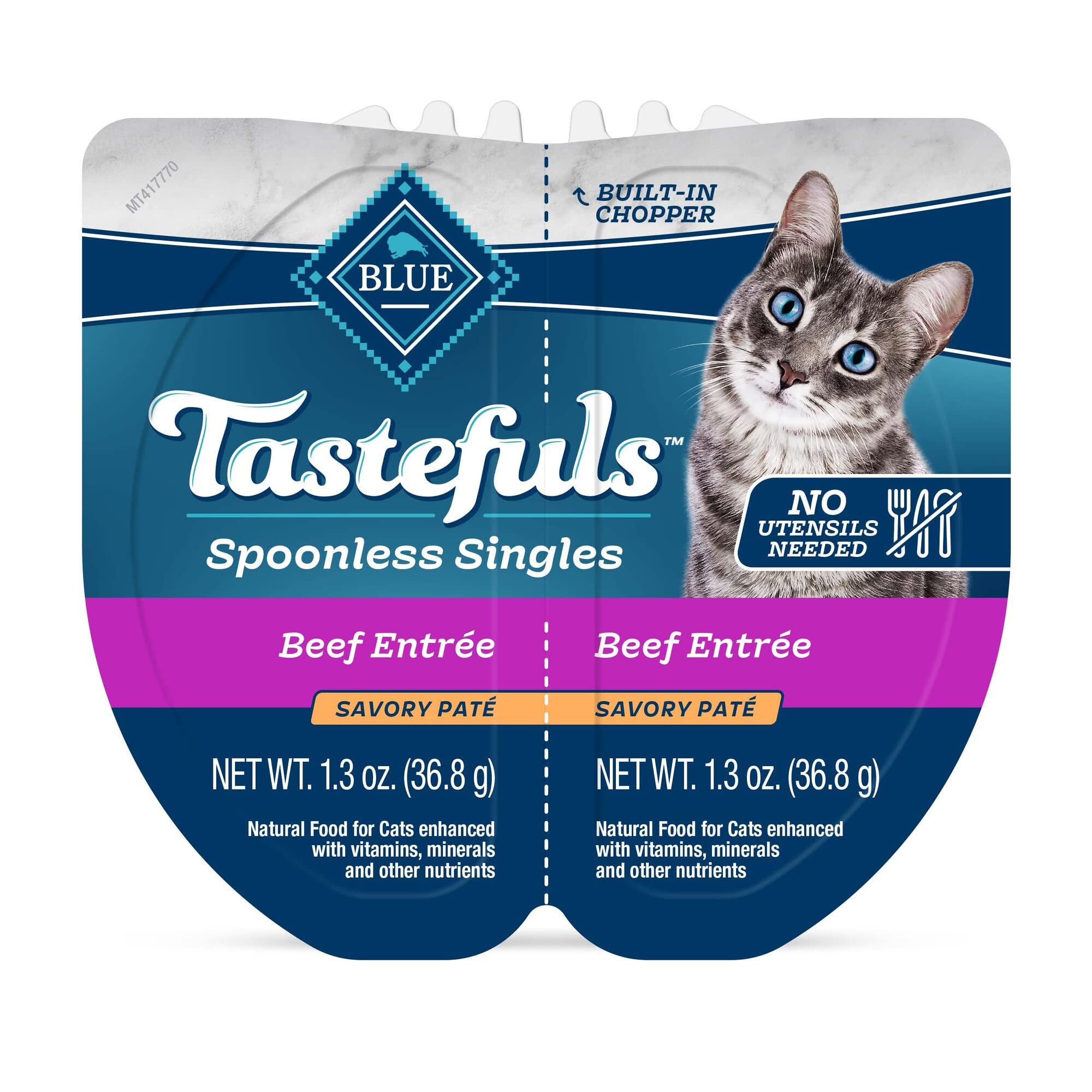 Blue Buffalo Tastefuls carne en paté, textura suave y apetecible para tu gato.
