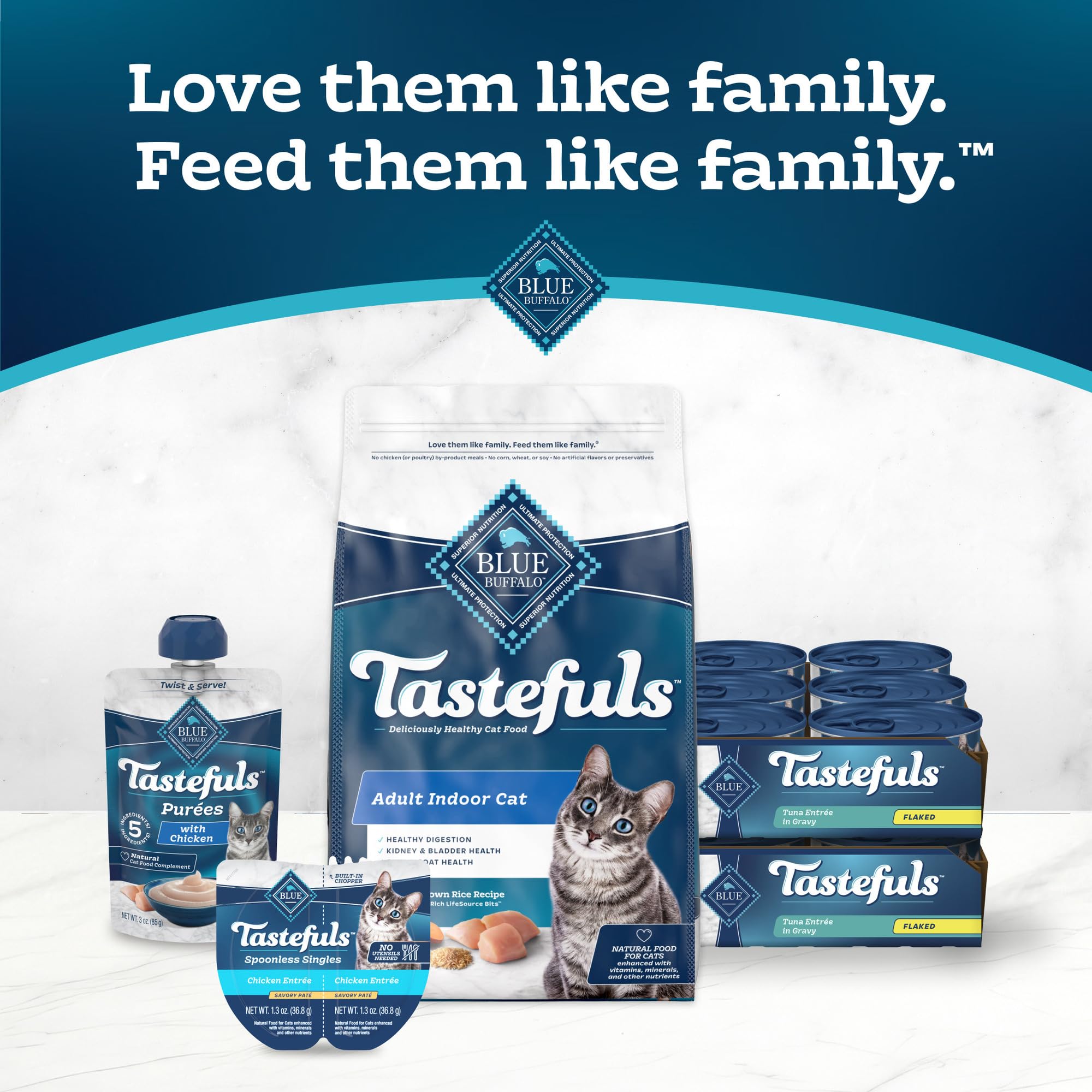 Blue Buffalo Tastefuls: porción de tres onzas para control de ración.