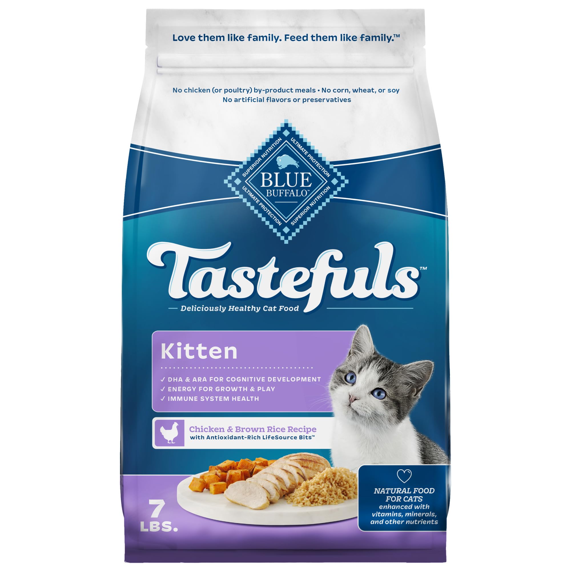 Blue Buffalo Tastefuls gatitos en bolsa de 7 lb para crecimiento y sabor