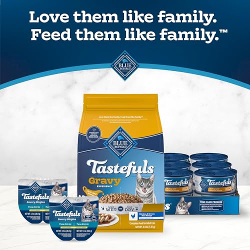 Blue Buffalo Tastefuls Gravy Experience embalaje digital mejorado que resalta ingredientes.
