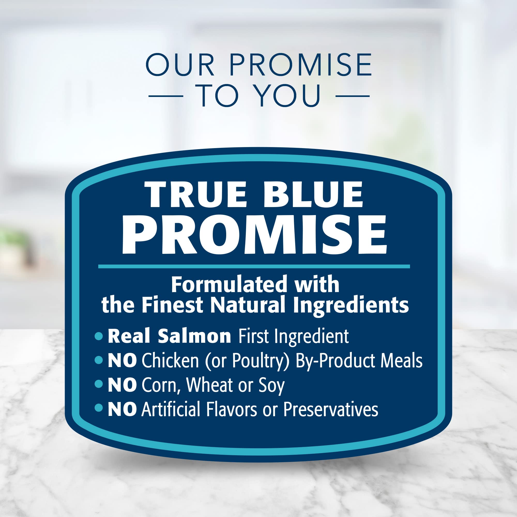 Blue Buffalo Tastefuls Ingredientes naturales: salmón y granos suaves.