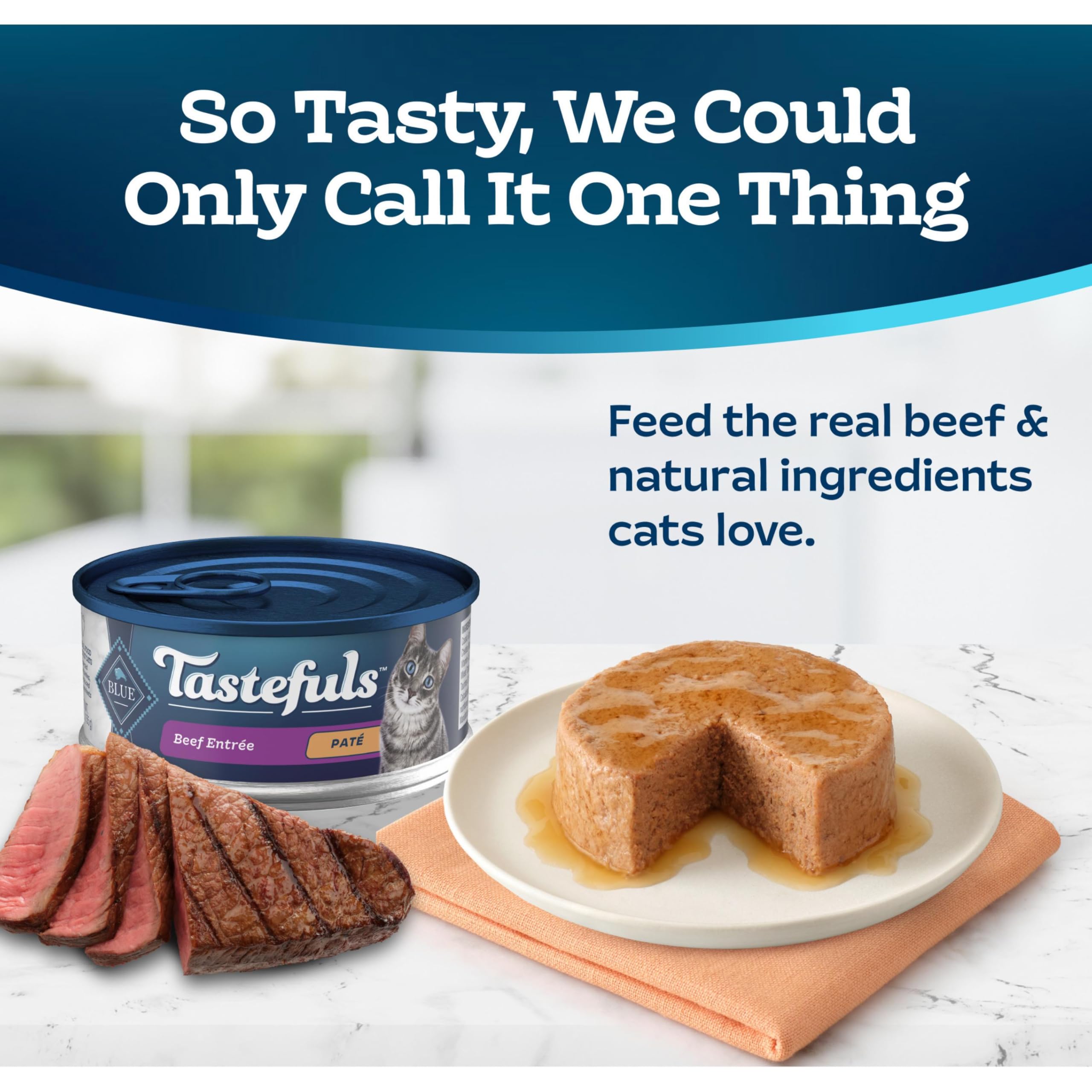 Blue Buffalo Tastefuls: lata de 5.5 oz con res entrante.