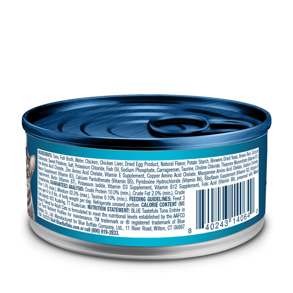 Blue Buffalo Tastefuls: lata de atún en salsa para variedad en la comida.