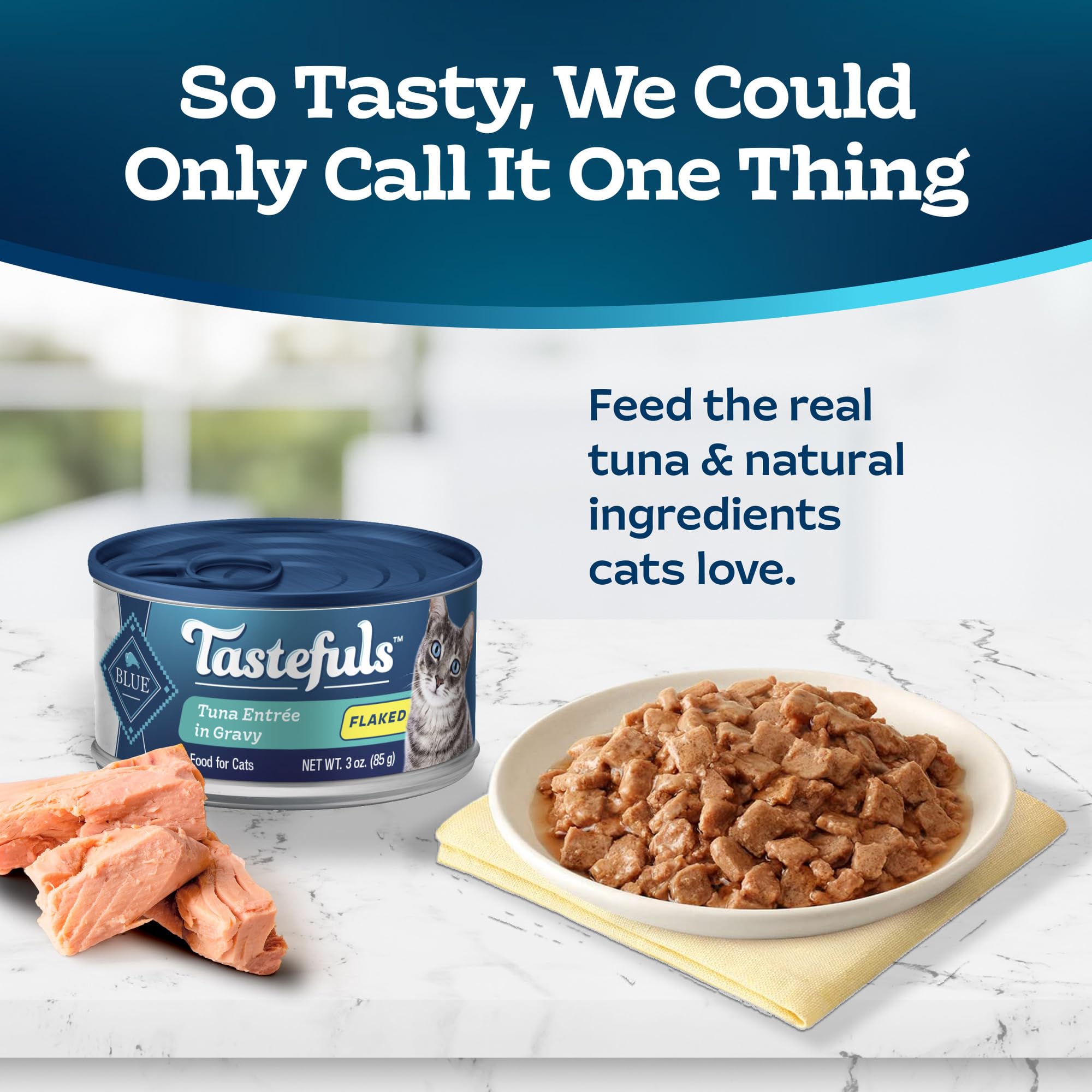 Blue Buffalo Tastefuls: lata de atún natural para ingredientes simples y sabrosos.