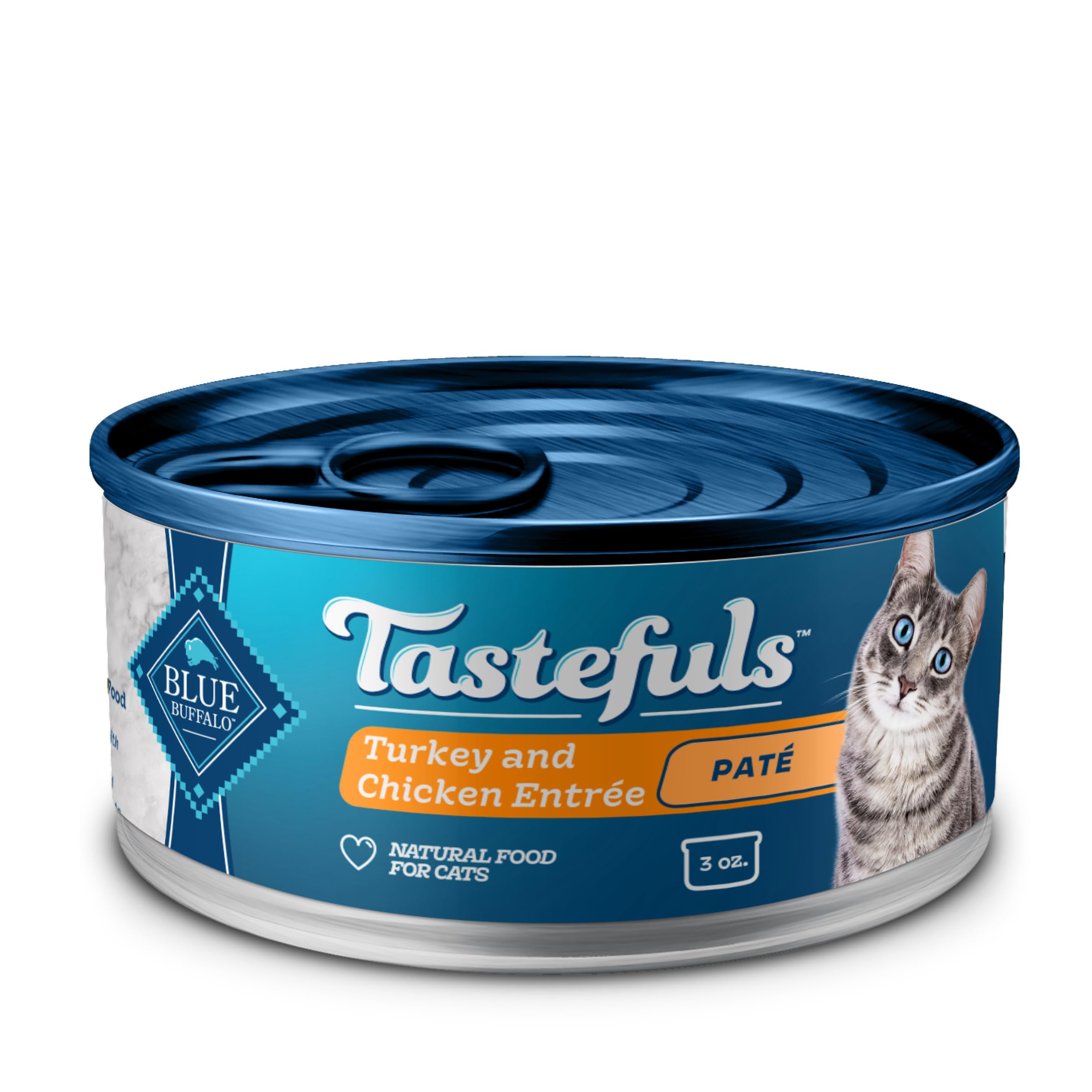 Blue Buffalo Tastefuls: lata paté pavo y pollo, sabor natural para gatitos, pelaje saludable
