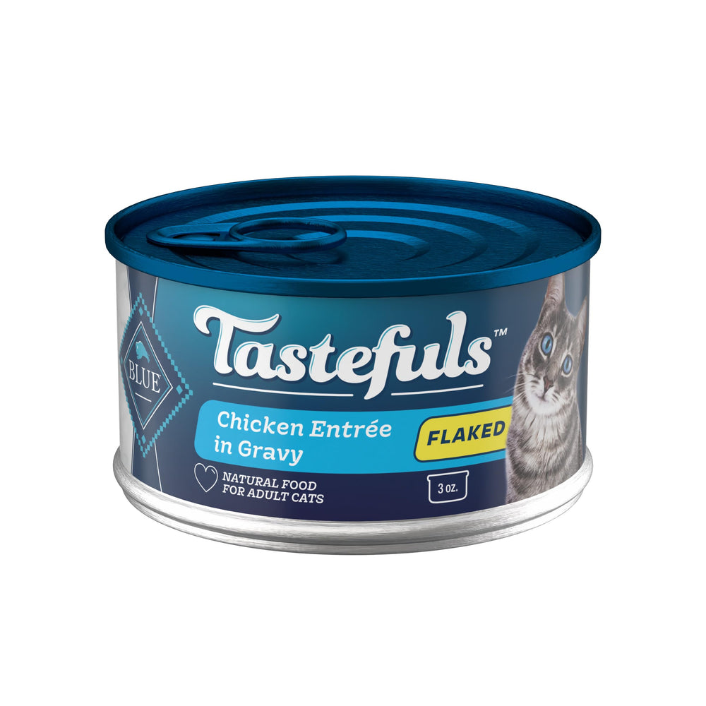 Blue Buffalo Tastefuls: lata de pollo con salsa, sabor delicioso para gatos.