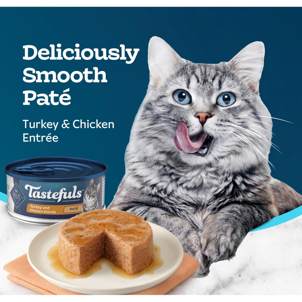 Pavo como primer ingrediente en Blue Buffalo Tastefuls Paté para Gato