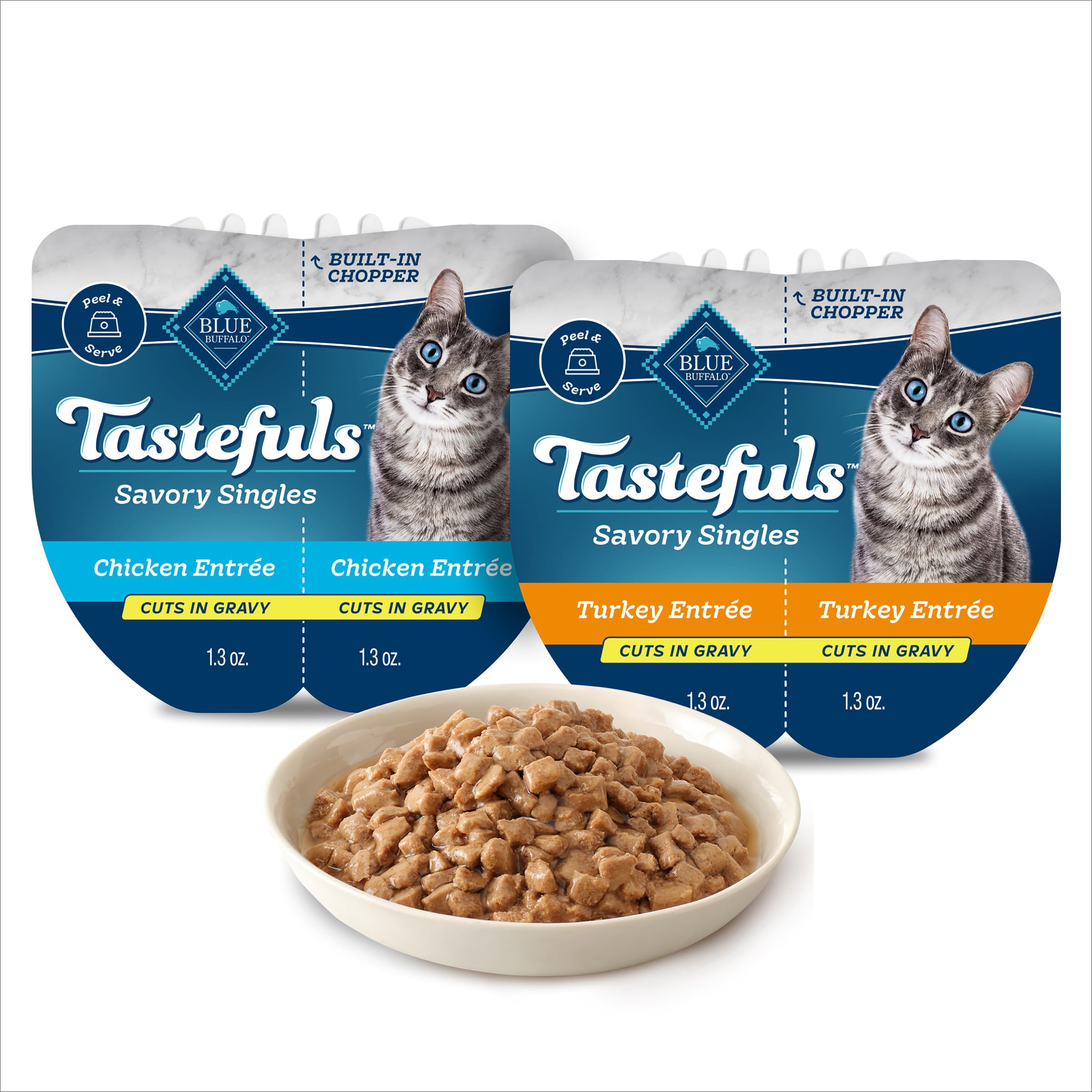 Blue Buffalo Tastefuls trozos en salsa pollo, alto contenido de humedad para gatos
