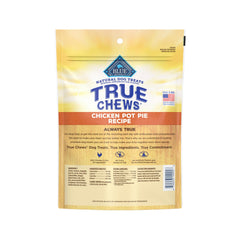 Blue Buffalo True Chews chicken pot pie piece highlighting easy-to-portion treats