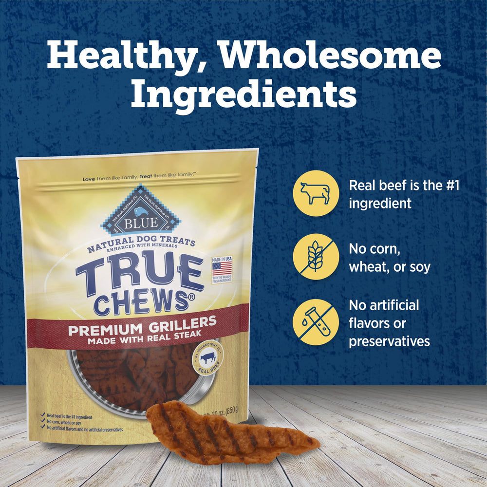 Blue Buffalo True Chews real beef first conveys a flavorful, appealing treat