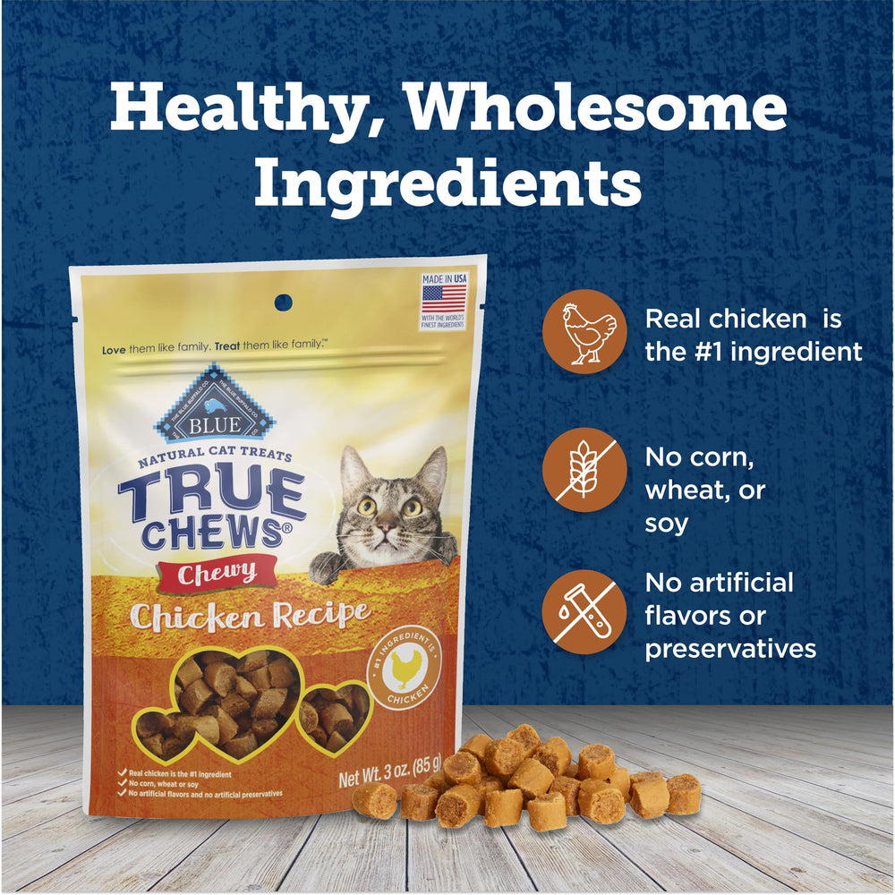 Blue Buffalo True Chews: Sin subproductos de pollo para una opción limpia.