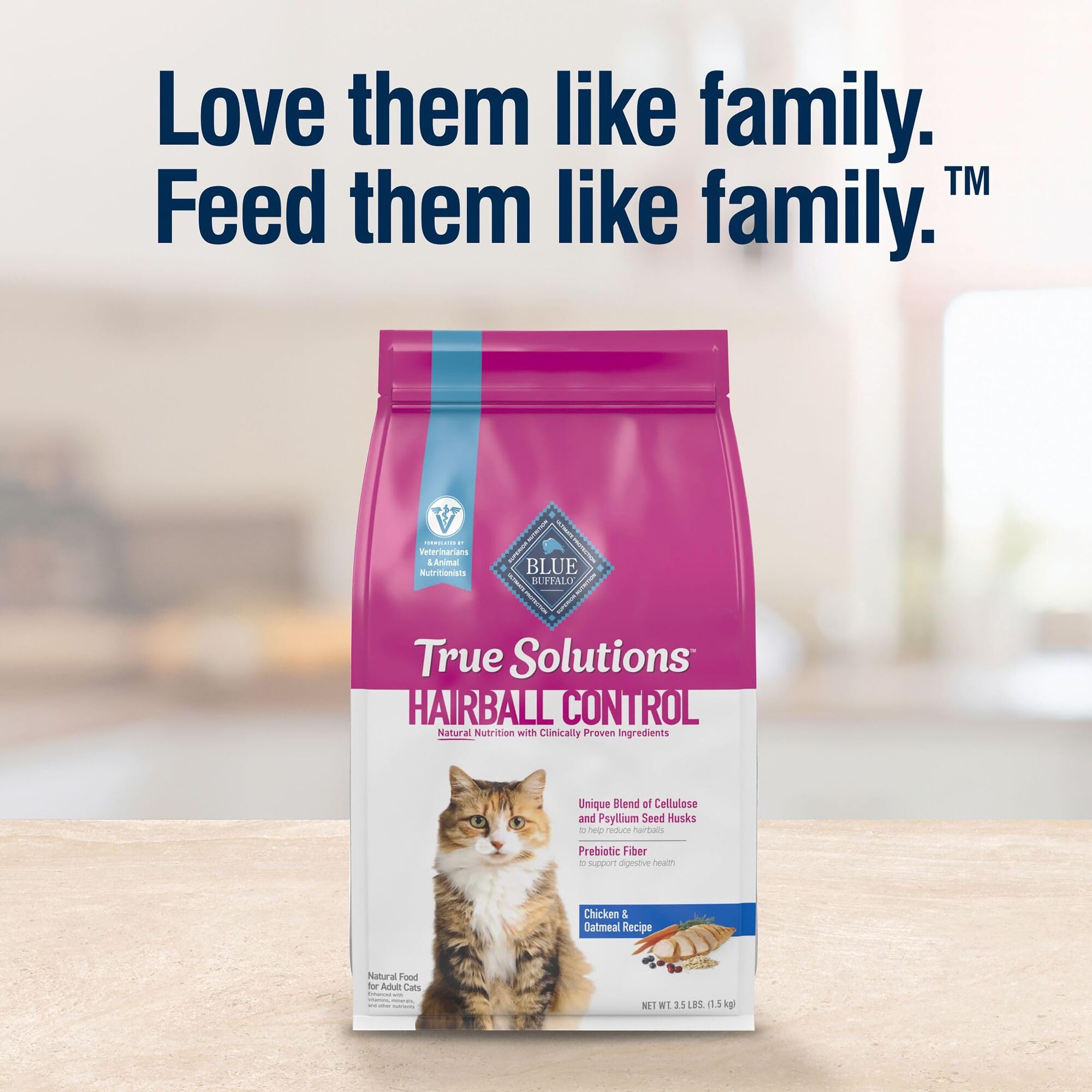 Blue Buffalo True Solutions Hairball Control bolsa de 3.5 lb para gatos adultos.