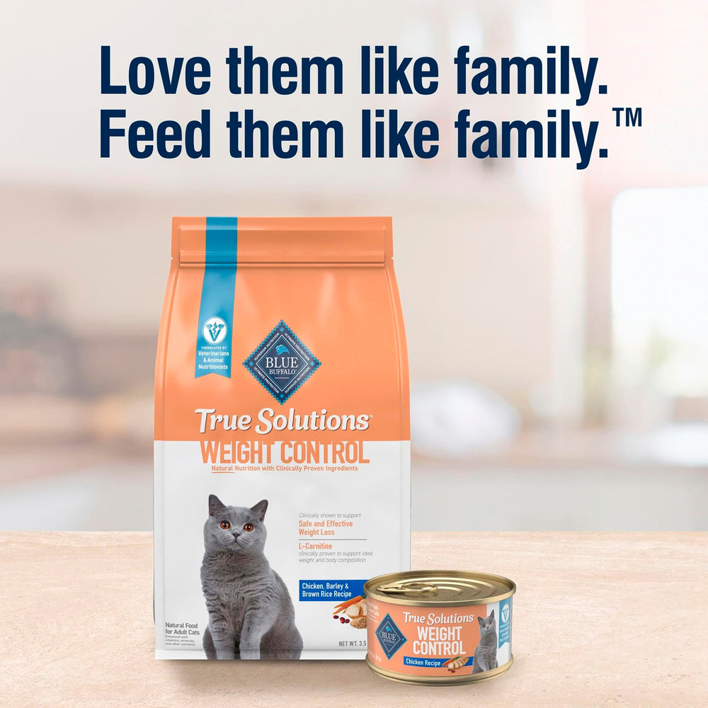 Blue Buffalo True Solutions etiqueta resalta L-Carnitina y fibra