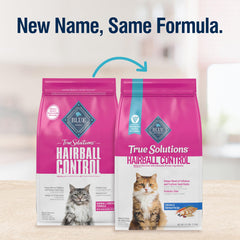 Blue Buffalo True Solutions Hairball Control, primer ingrediente pollo, nutrición de calidad para felinos.