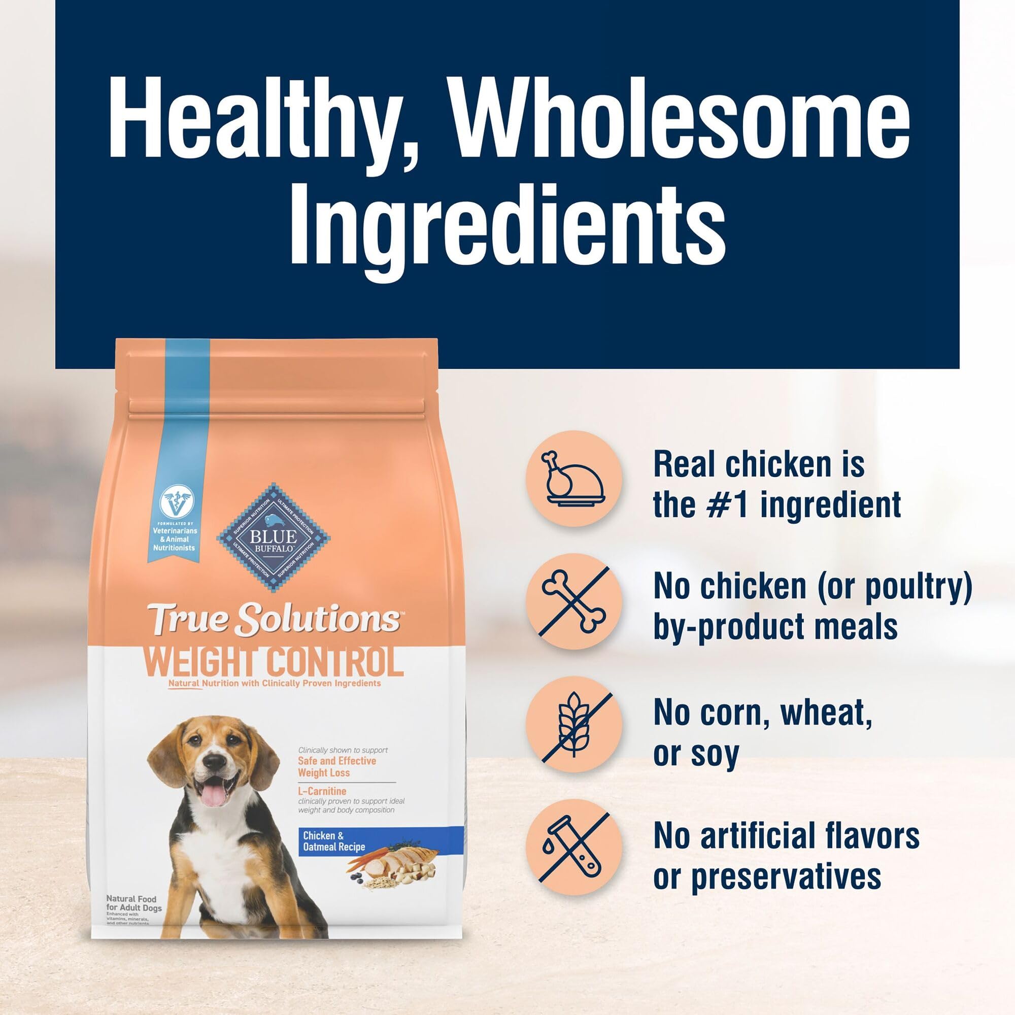 Blue Buffalo True Solutions, sin subproductos de pollo