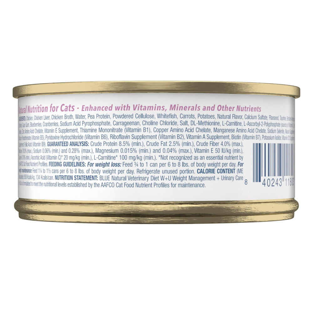 Blue Buffalo W+U: ingrediente principal pollo real en la etiqueta.