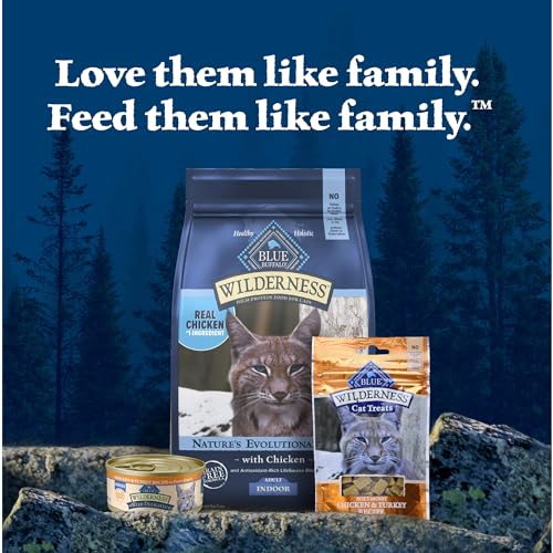 Blue Buffalo Wilderness Delights para gatos activos, sabor natural y textura atractiva.