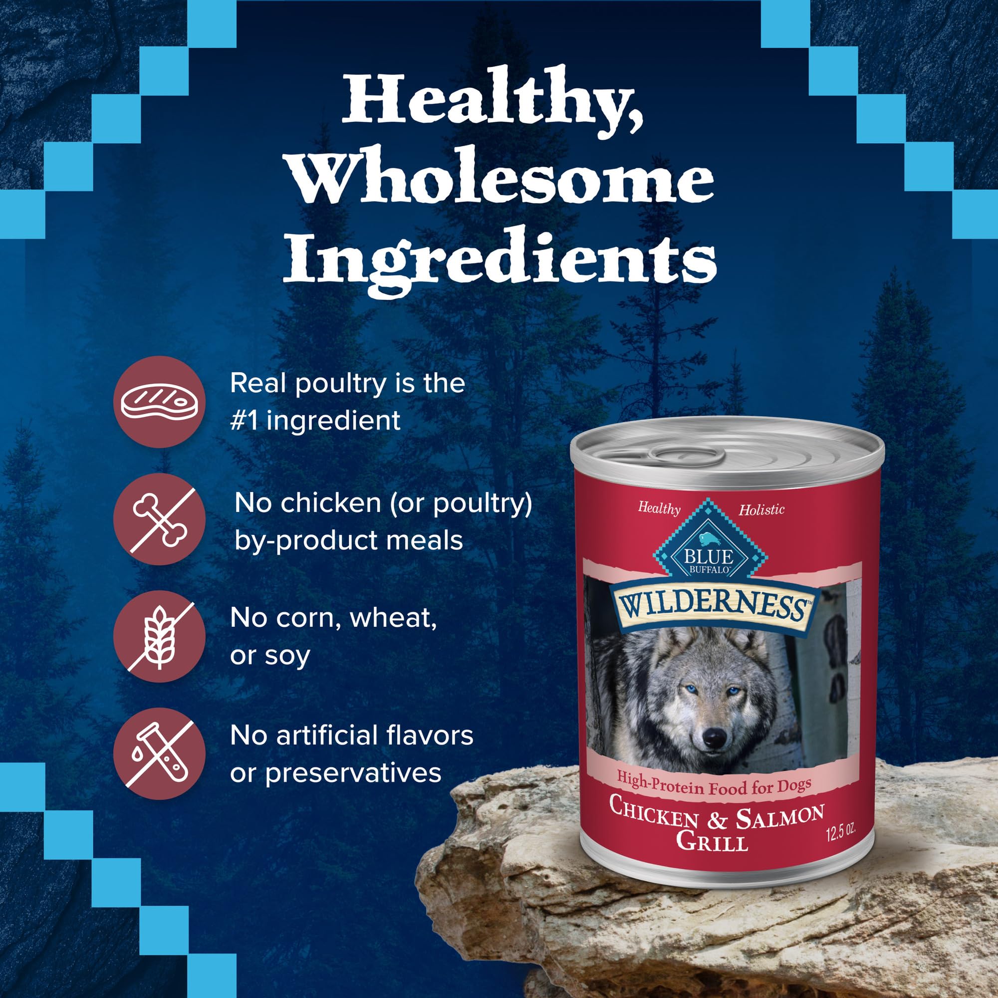 Blue Buffalo Wilderness: empaque de 12 latas, conveniente para la familia.