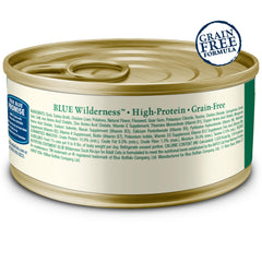 Etiqueta de Blue Buffalo Wilderness muestra información nutricional clara.