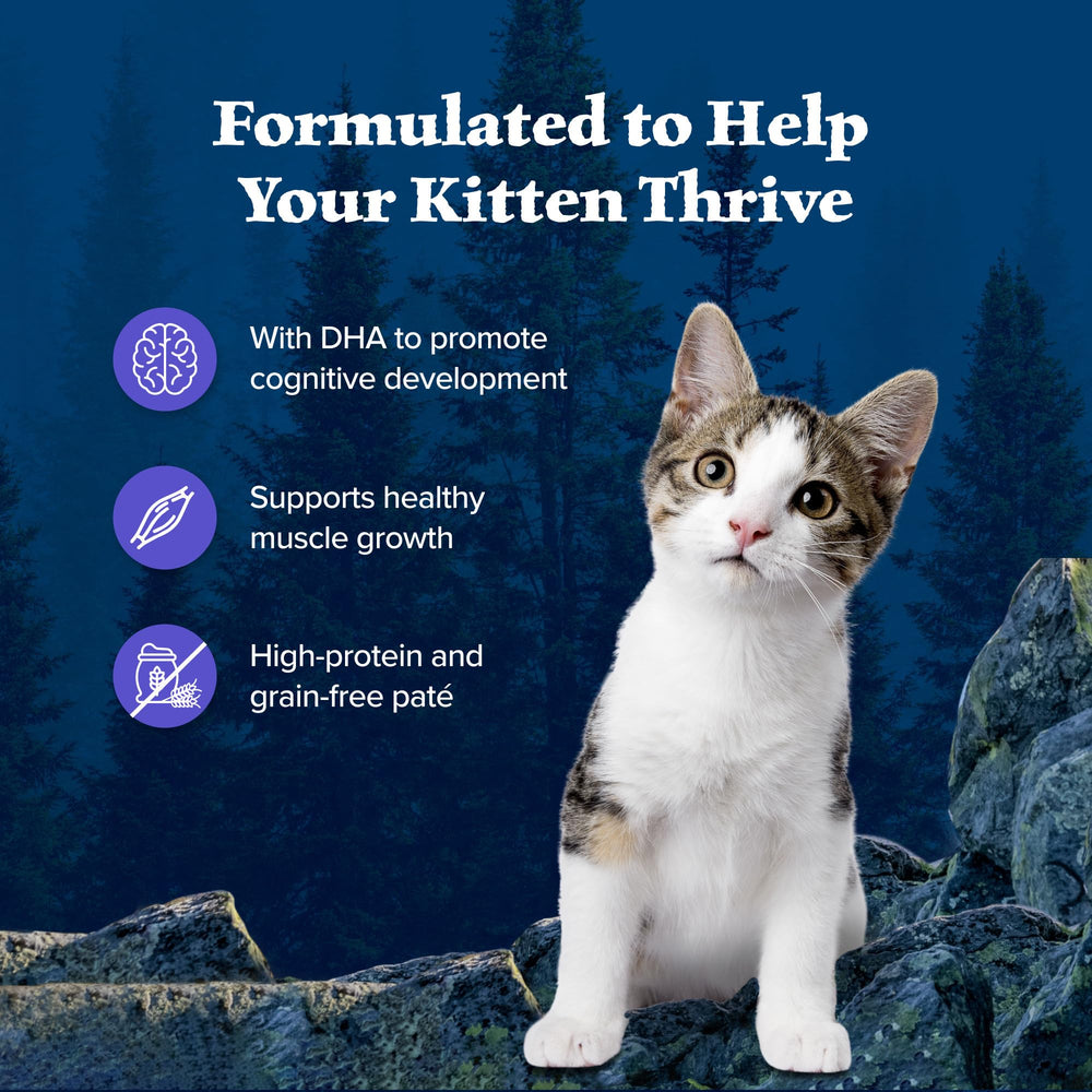 Blue Buffalo Wilderness Gatito, DHA para desarrollo cognitivo en gatitos en crecimiento.