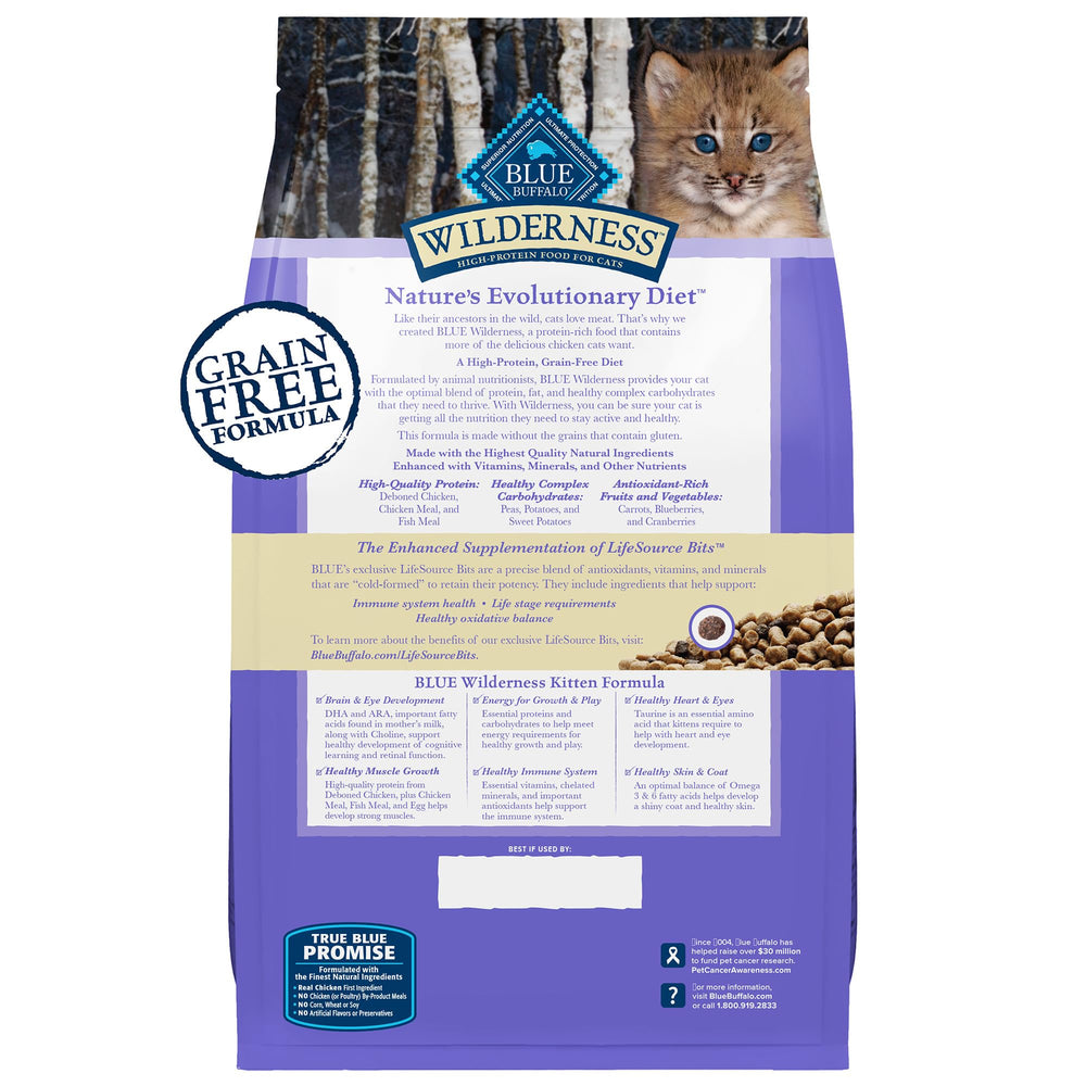 Blue Buffalo Wilderness Gatito: alta proteína para energía diaria y desarrollo muscular.