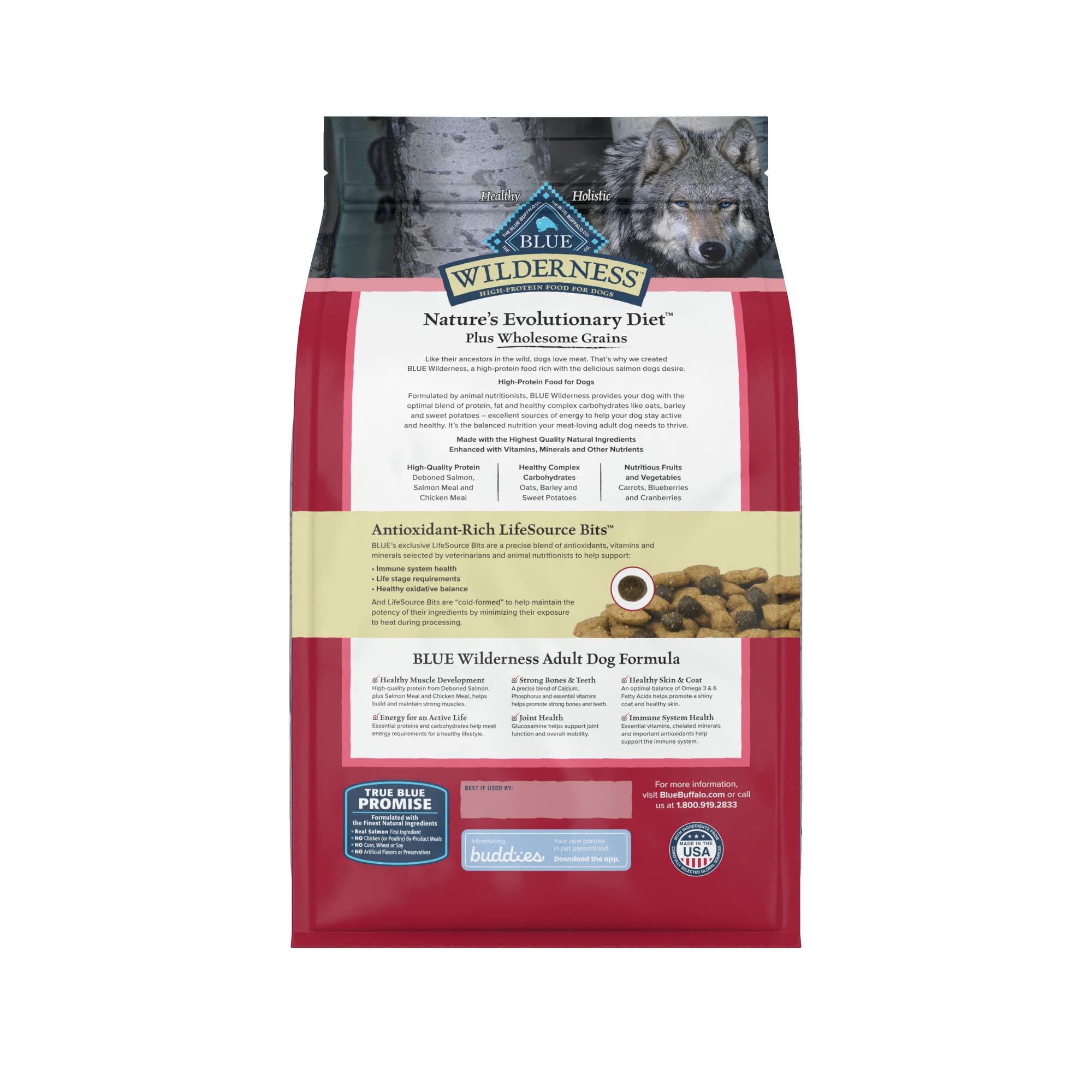 Blue Buffalo Wilderness granos integrales, fuente de energía para perros adultos