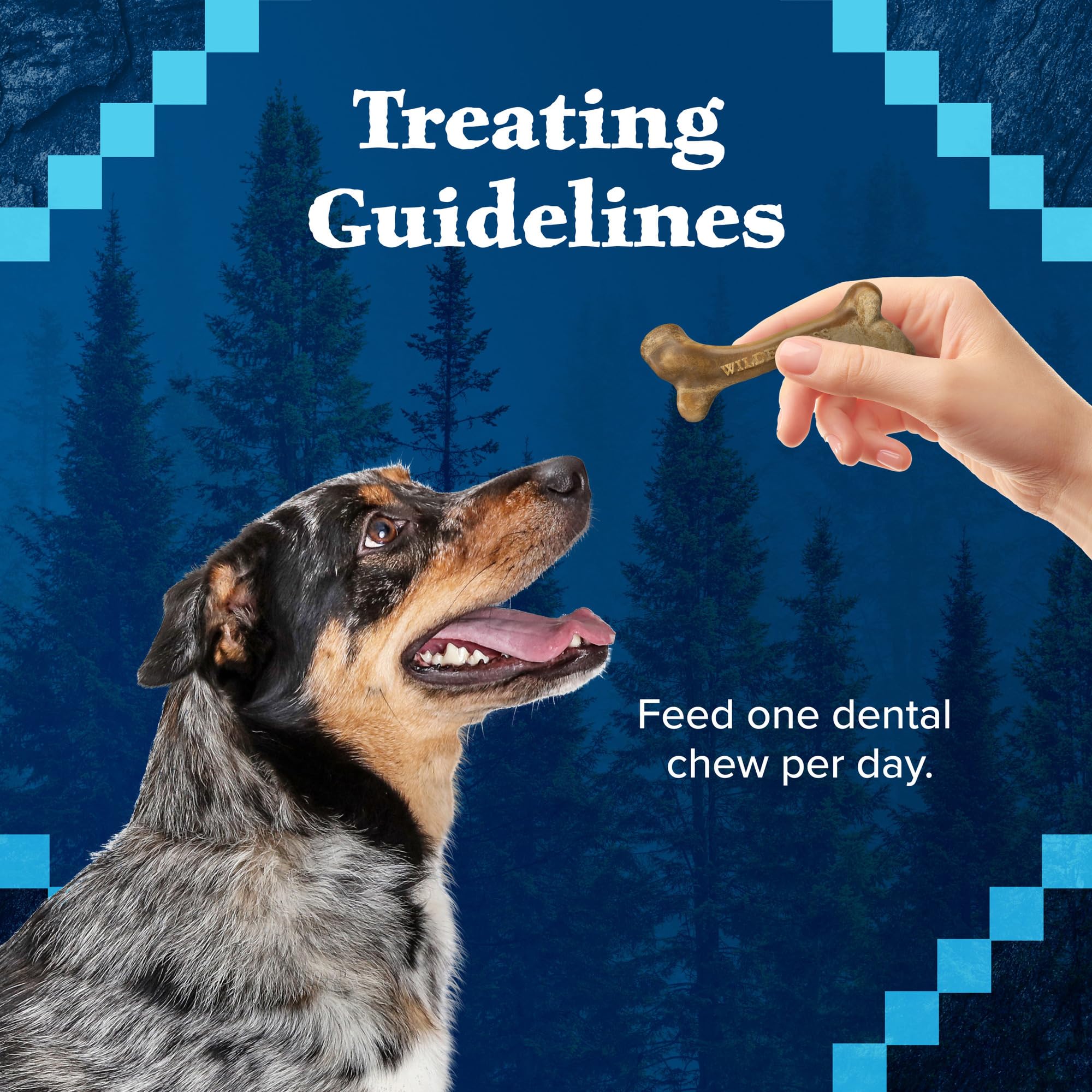 Blue Buffalo Wilderness Huesos Mini Dental, recompensa sabrosa para masticar y jugar.