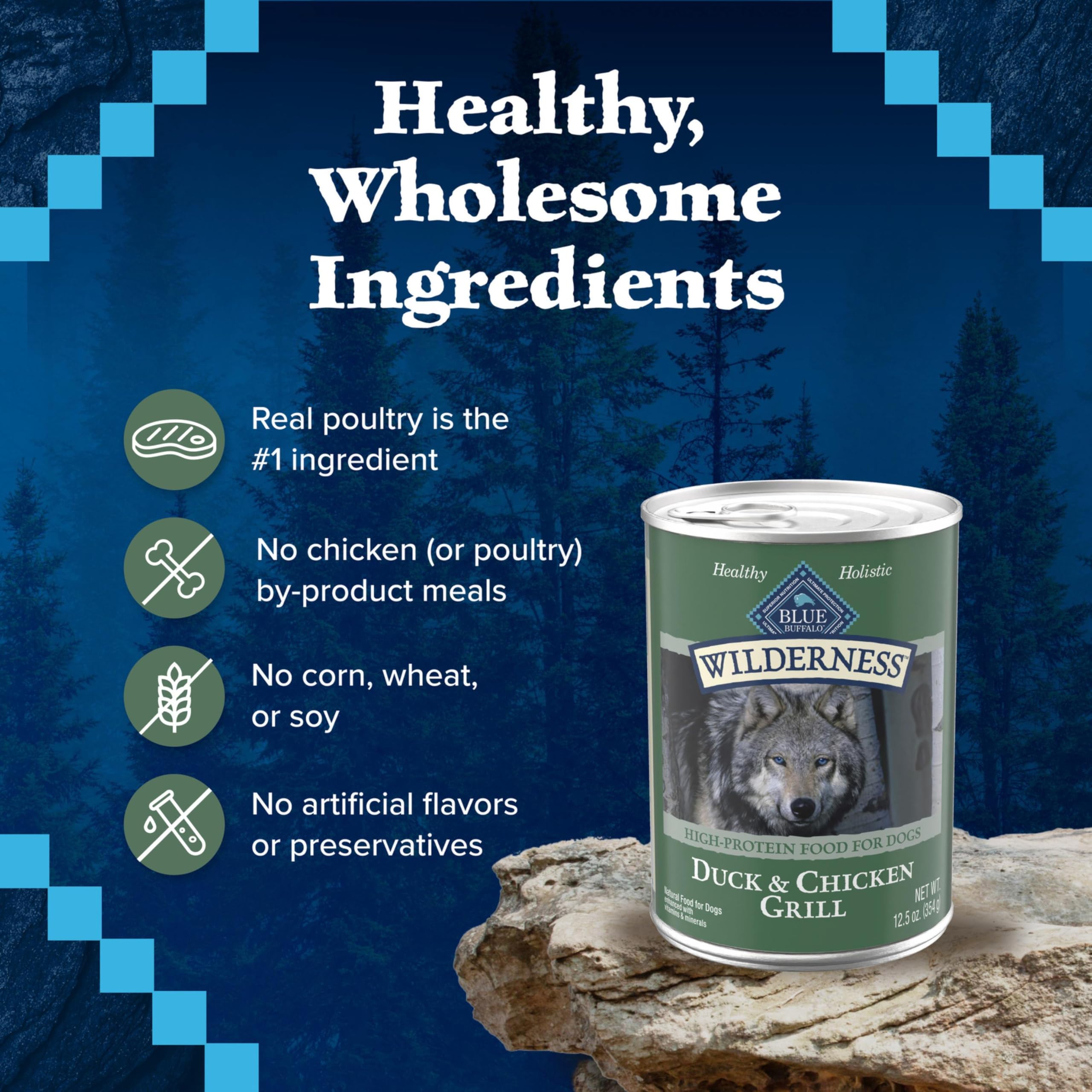 Blue Buffalo Wilderness pack de doce latas de 12,5 oz.