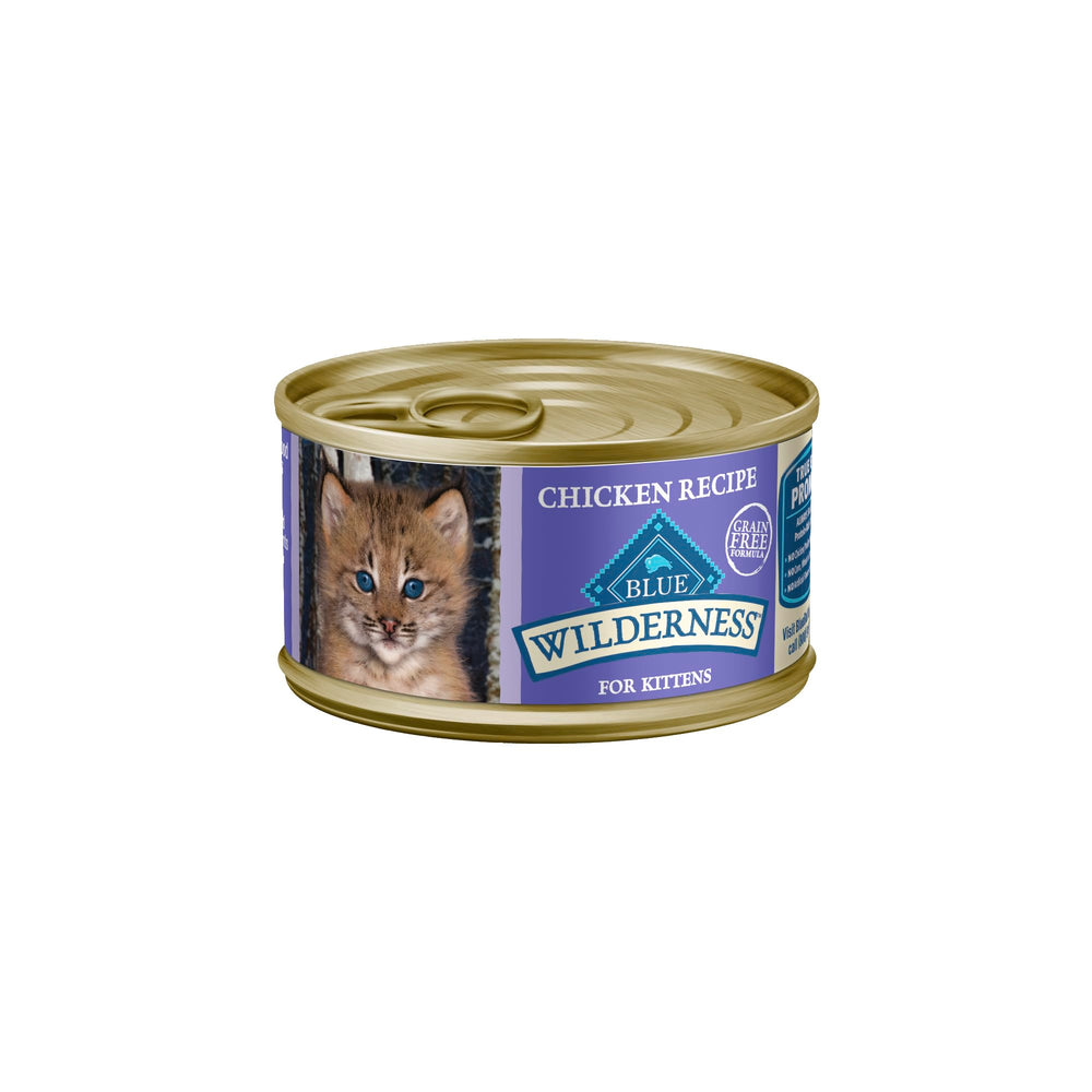 Blue Buffalo Wilderness pate pollo, lata 3 oz, ingrediente principal real para gatitos