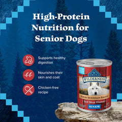 Blue Buffalo Wilderness: perro senior disfrutando, opción proteica para su día.
