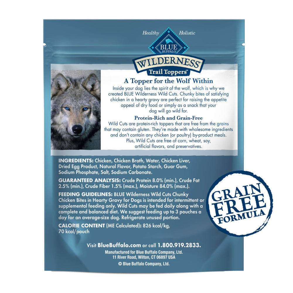 Blue Buffalo Wilderness: pollo real primero, cobertura sabrosa para perros.