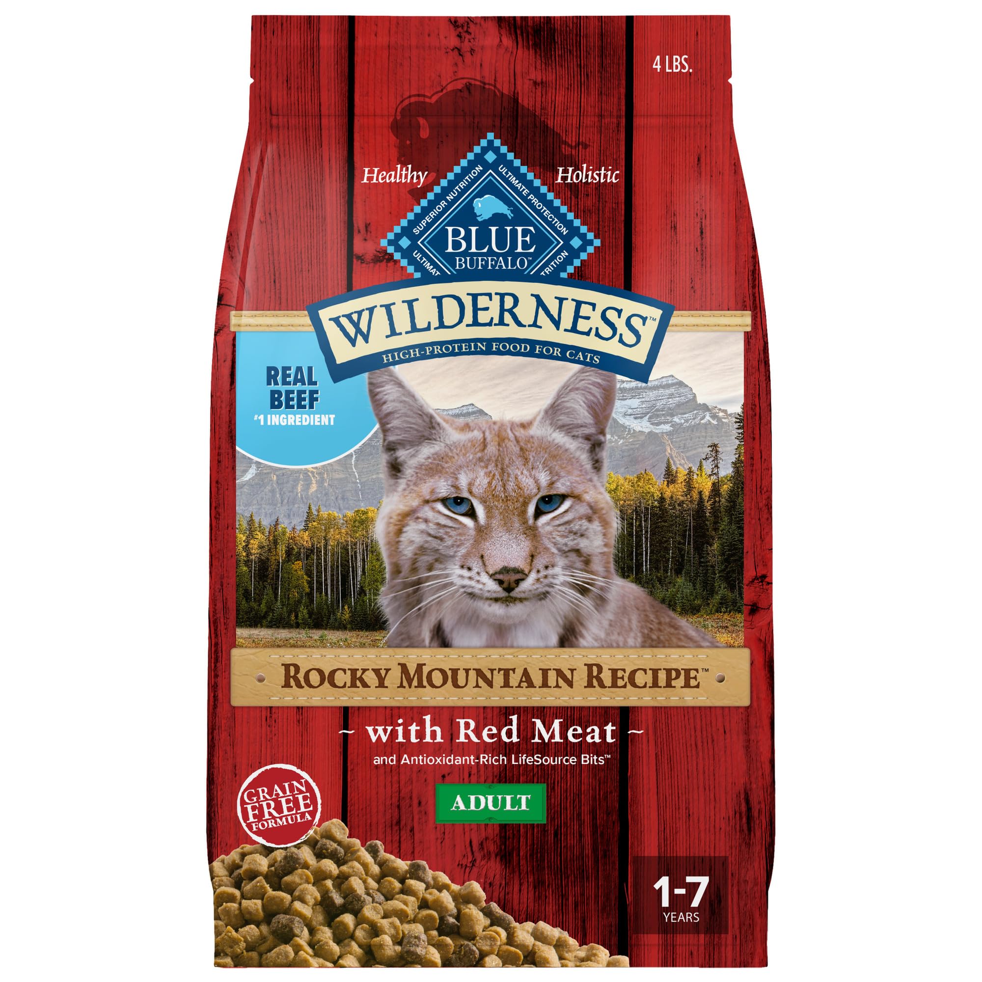 Blue Buffalo Wilderness Rocky Mountain, bolsa de 4 lb lista para servir
