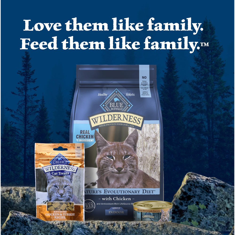 Blue Buffalo Wilderness sabor natural de trucha para gatos adultos.