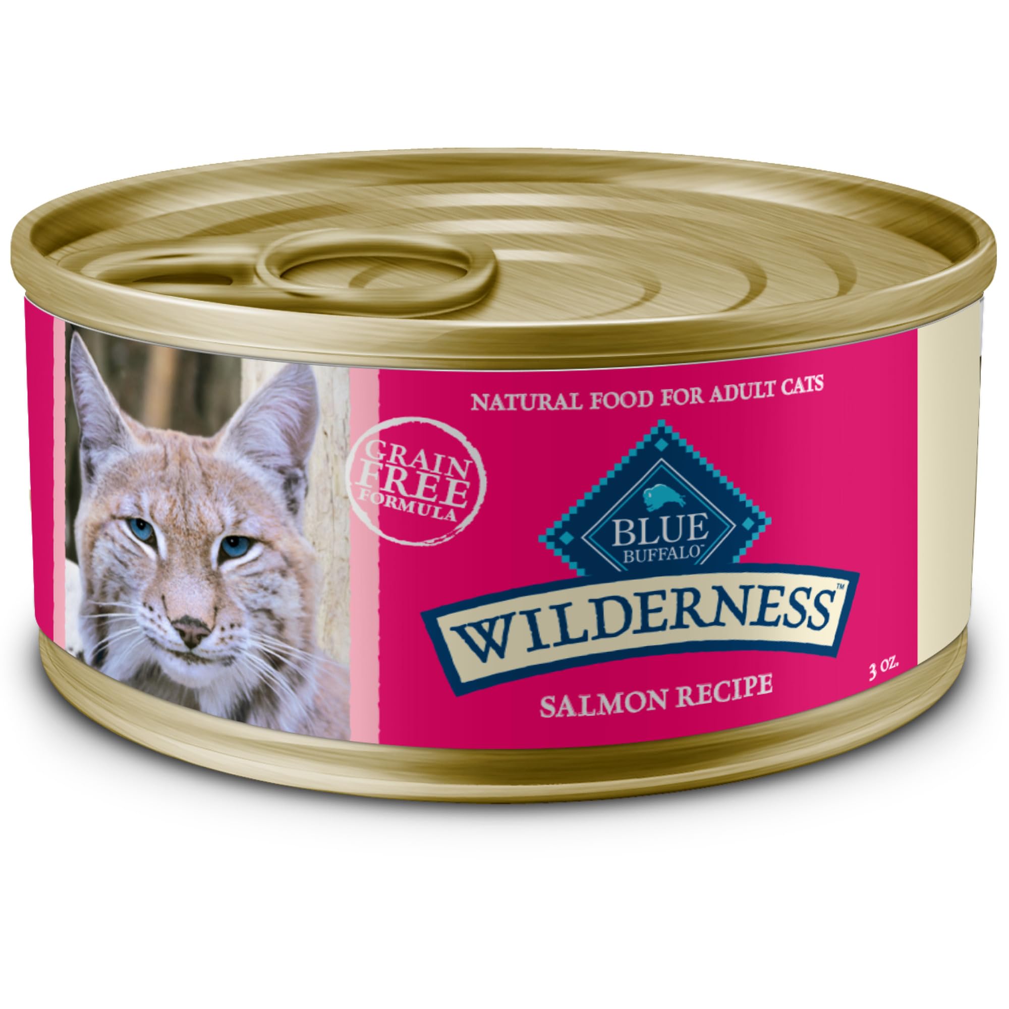 Blue Buffalo Wilderness salmón paté en lata 3oz para gatos adultos activos