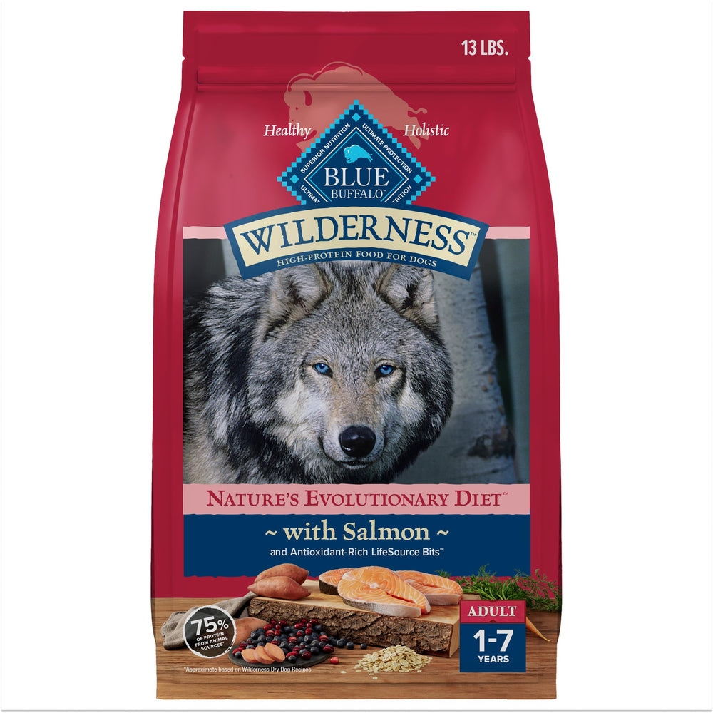 Blue Buffalo Wilderness con salmón real primer ingrediente para el paladar natural