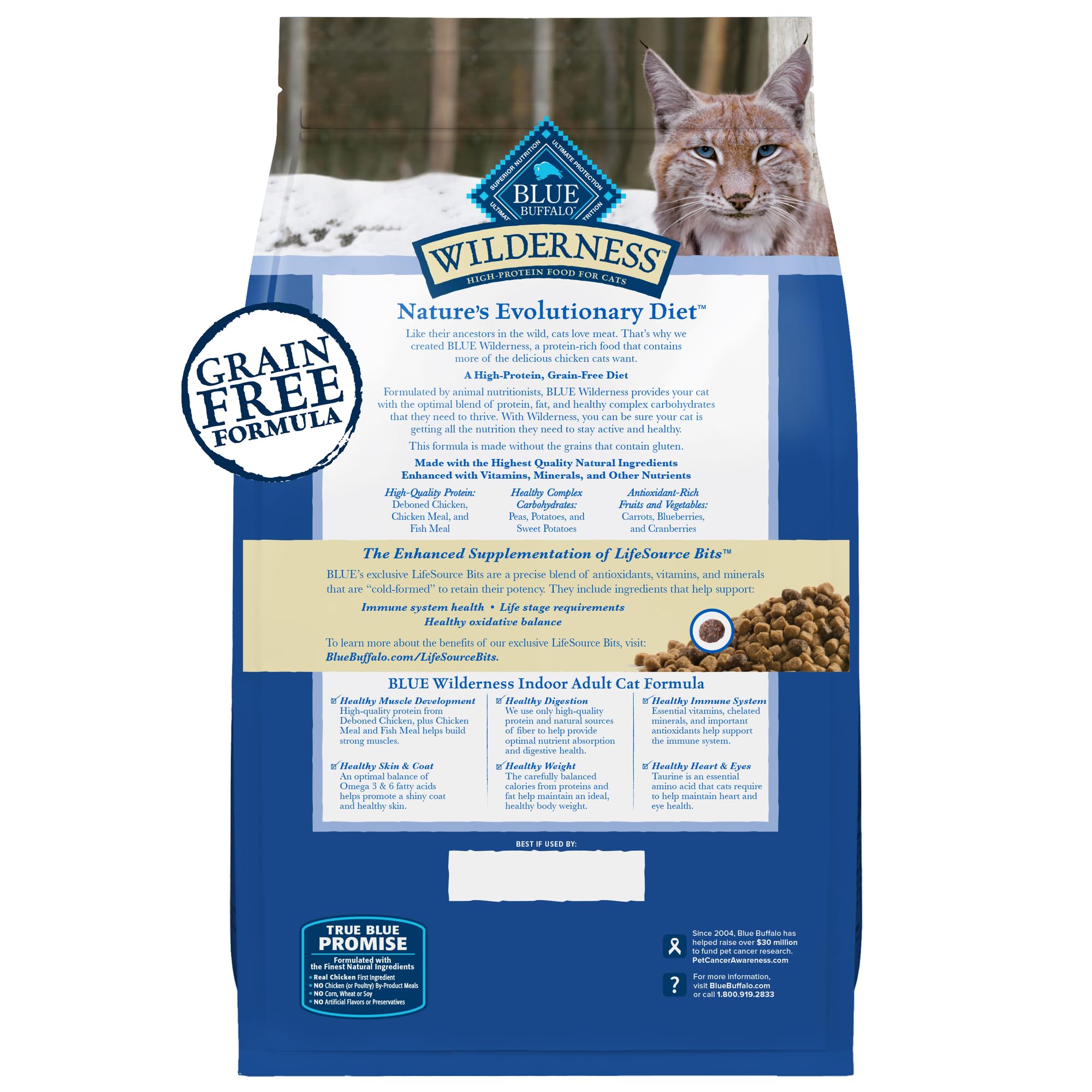 Blue Buffalo Wilderness fórmula libre de granos para gatos de interior
