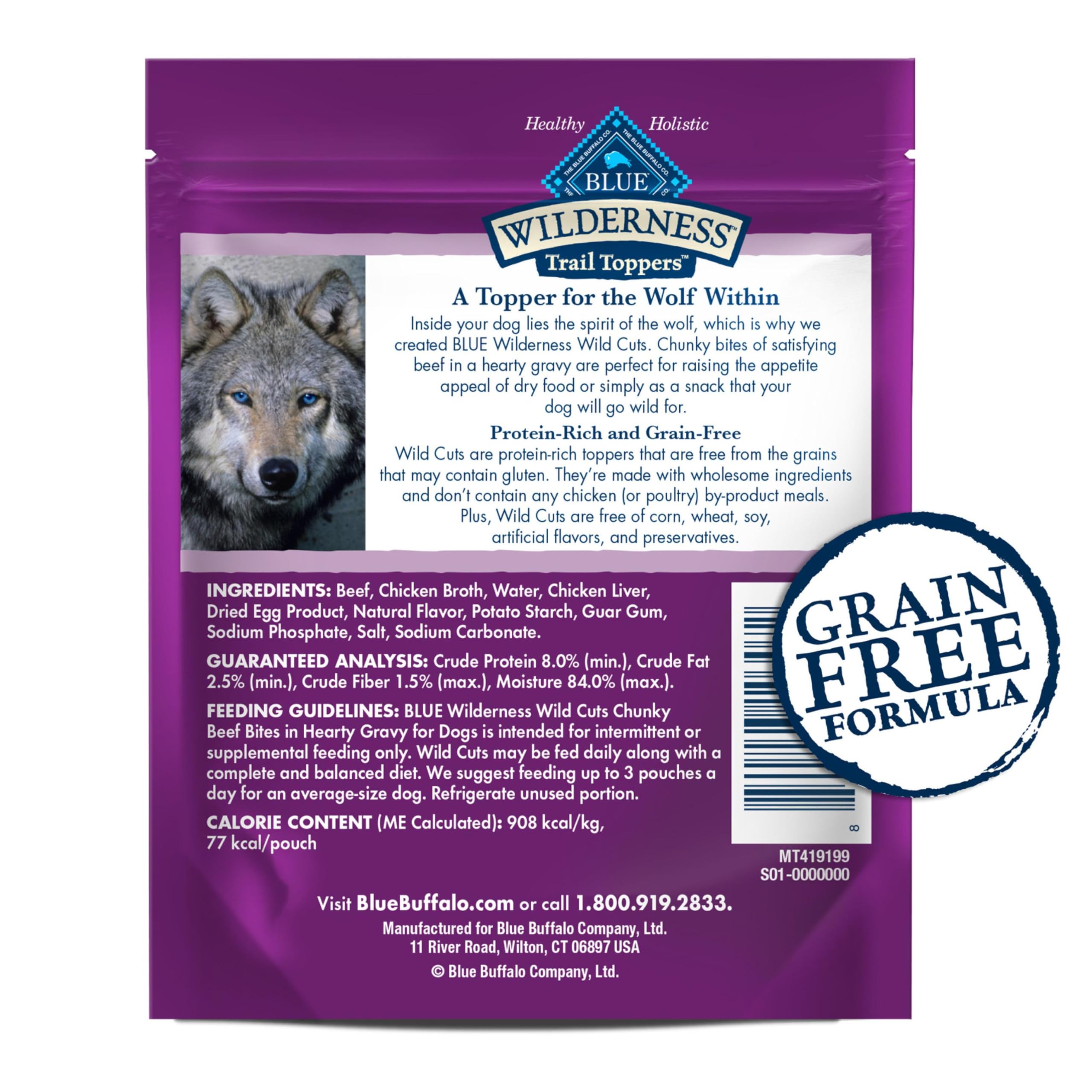 Blue Buffalo Wilderness Trail Toppers: empaque de 3 oz para snack o comida.