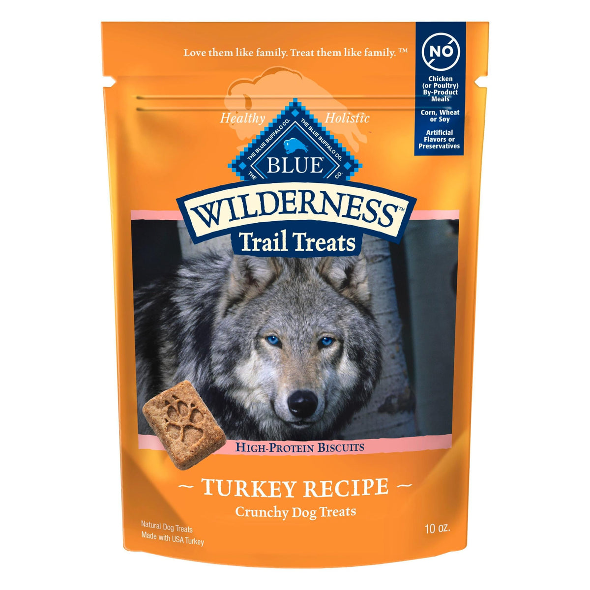 Blue Buffalo Wilderness Trail Treats galletas de pavo real primero para perros activos