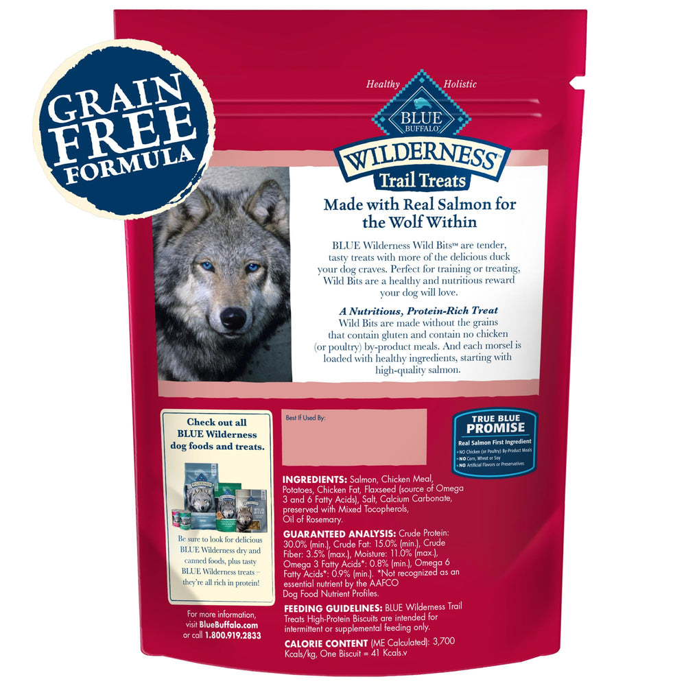 Blue Buffalo Wilderness Wild Bits, trozo de salmón suave para reforzar conductas.