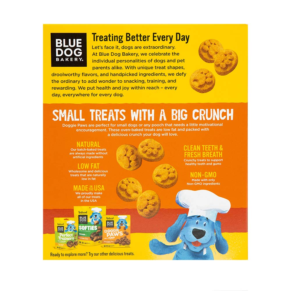 Blue Dog Bakery Doggie Paws empacado en 6 unidades para control de porciones