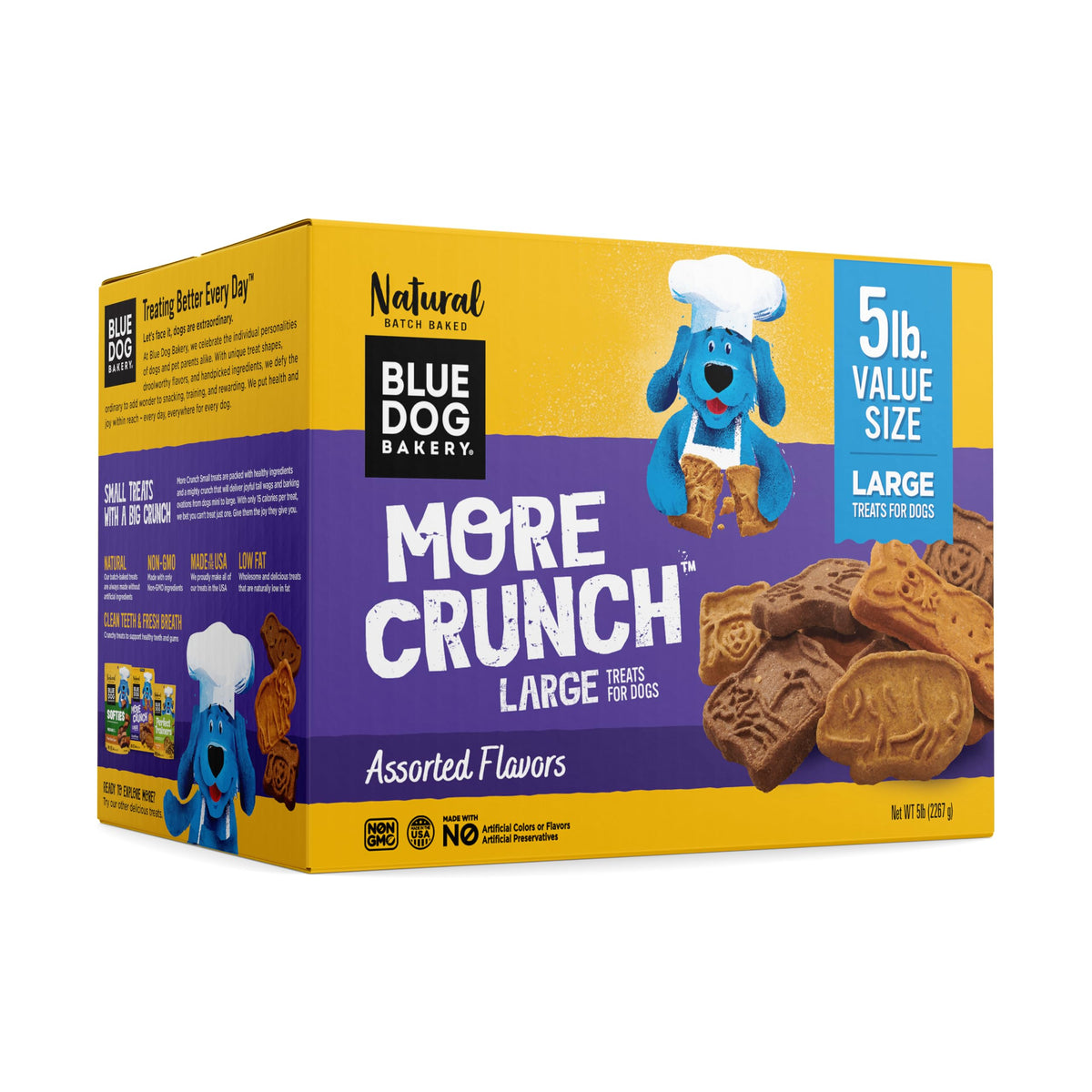 Blue Dog Bakery More Crunch: biscuits sabores variados para premiar con sabor y salud.