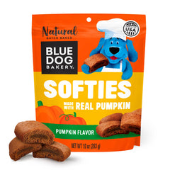 Blue Dog Bakery Pun’Kin Softies paquete listo para perros, ideal para snack diario.