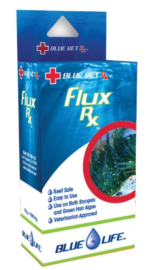 Blue Life Reef Flux 7000MG, botella con vertido para tratamiento seguro del acuario.