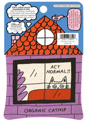 Blue Q juguete para gato con serigrafía en dos caras, ideal para juego interactivo.